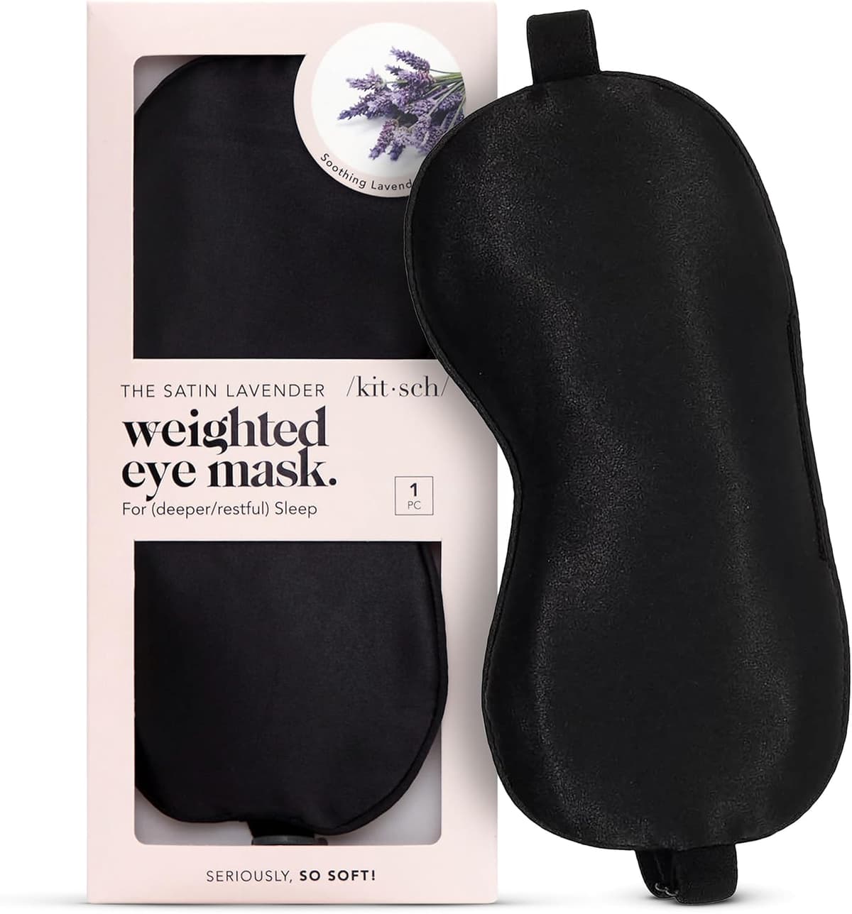 Weighted Satin Sleep Mask - Weighted Eye Masks for Sleep and Travel - Lavender Ultra-Soft Sleeping Eye Mask for Women and Men - Light Blocking, Adjustable Strap, (4.1oz/116g)