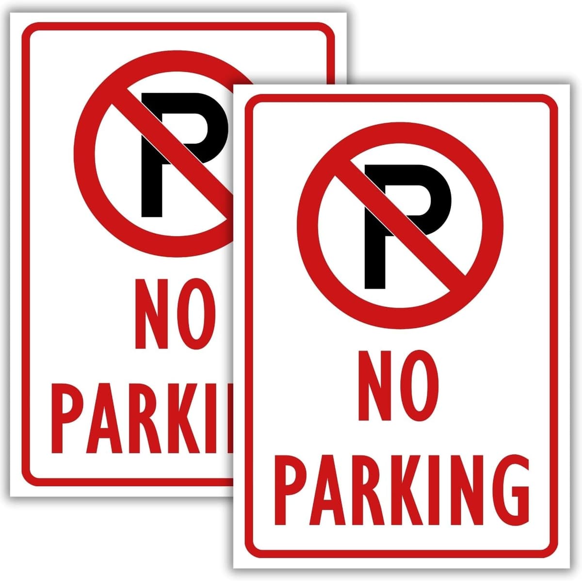 (2 Pack) No Parking Sign, 10 x 7 Inches, 120 Mil Plastic, UV Protected, Weather Resistant, Waterproof, Durable Ink, Easy To Mount
