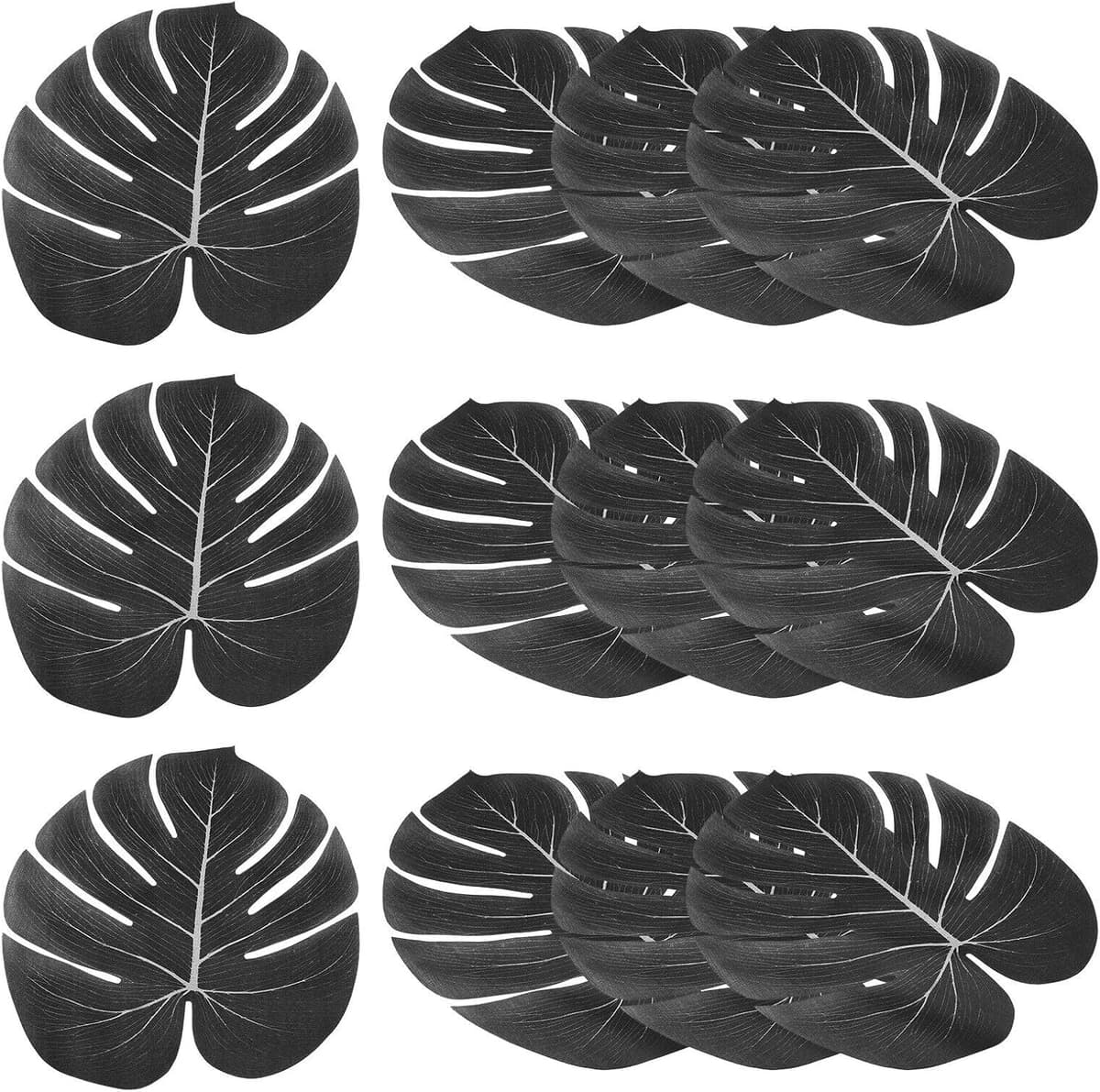 Home and Garden Parts 13" Black Palm Leaves 24 Pack Artificial Palm Leaves Faux Palm Fronds Style 23#CN/251024/02118
