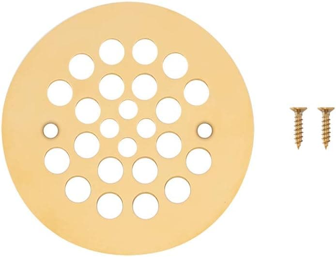 Premier Copper Products D-415PB 4.25-Inch Round Shower Drain Cover in Polished Brass