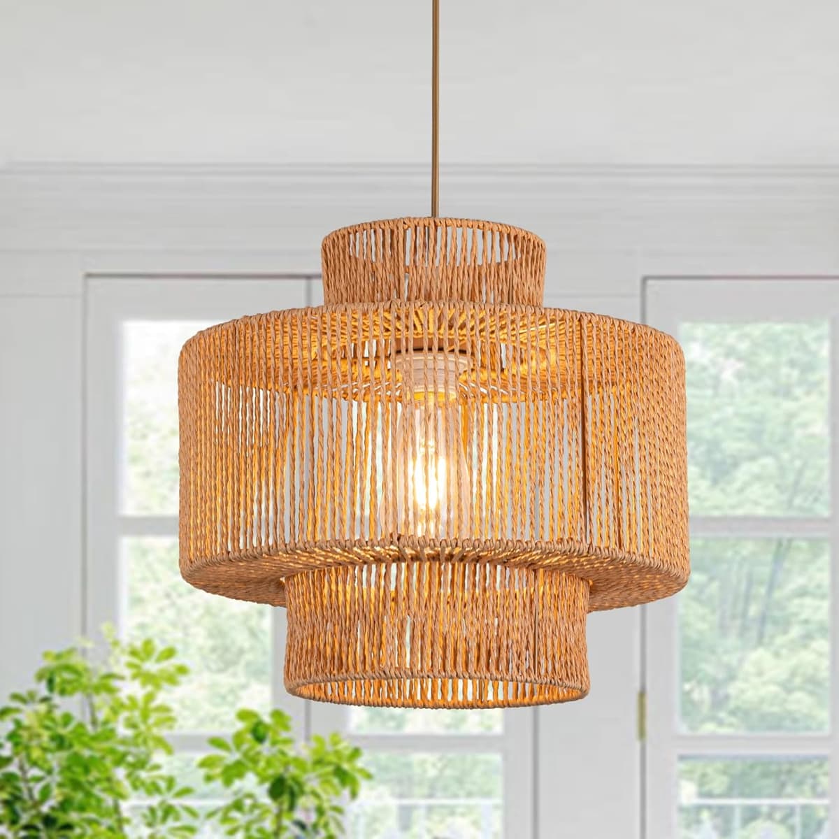 Included Components Mounting Hardware, Rattan Woven Pendant Light Shade